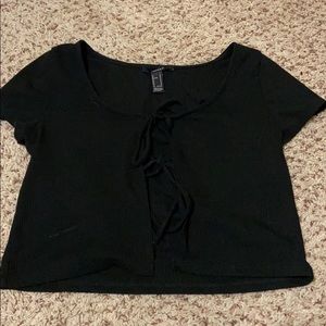 cropped tie front tee